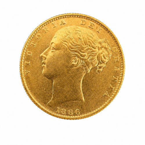 1886 Gold Sovereign Victoria Young Head Shield Back Sydney Mint