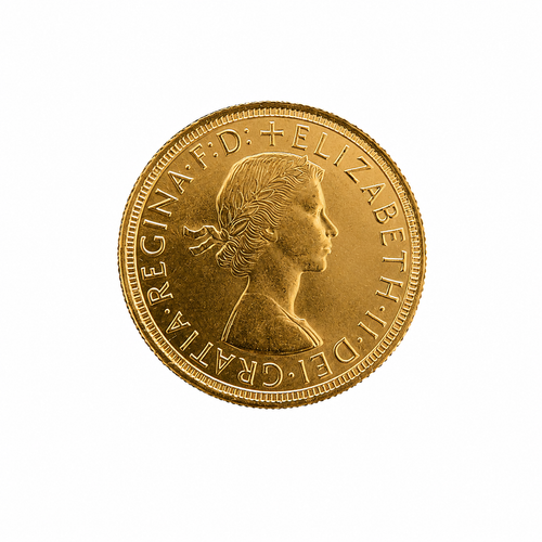 1962 Gold Sovereign obverse with Queen Elizabeth II portrait