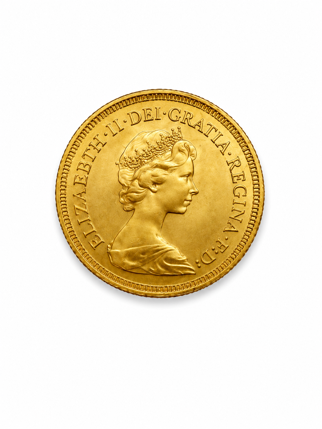 1974 Queen Elizabeth II Gold Sovereign Reverse