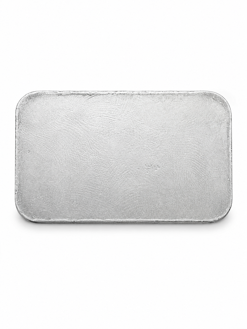 Reverse of a pre-owned 1 oz Buffalo silver bullion bar containing one troy ounce of .999 fine silver.