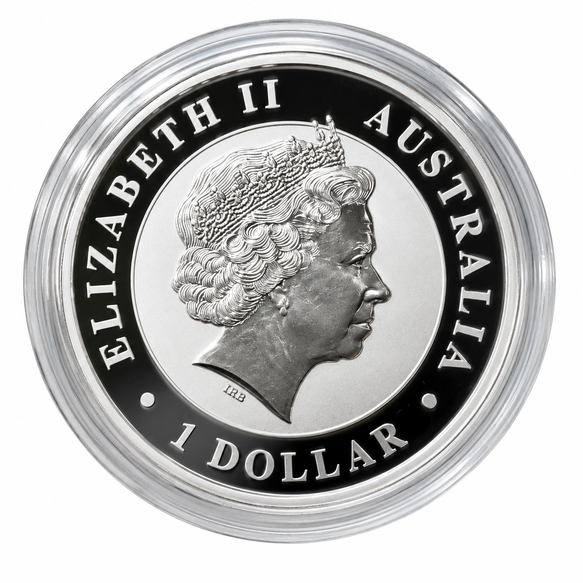 2011 Australian Kookaburra silver coin obverse featuring Queen Elizabeth II portrait and 1 dollar denomination