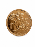 2021 gold half sovereign. featuring george and the dragon. gold coin