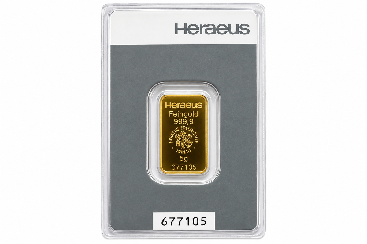 5g Argor-Heraeus 999.9 fine gold bar in sealed assay card – 888 Bullion