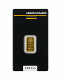 Argor-Heraeus 1g Gold Kinebar 999.9 Fine Gold Bar in Assay Card