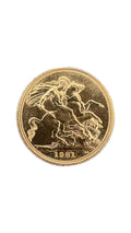 1981 Gold Sovereign Coin Elizabeth II | Full Gold Sovereign