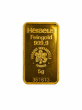 5g Heraeus Gold Bar Pre-Owned | 999.9 Fine Gold UK
