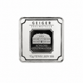 Front of the Geiger Edelmetalle Original 10g silver bar featuring Schloss Güldengossa and 10g Feinsilber 999 markings.