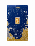 PAMP Suisse Virgo 0.5g Gold Bar Zodiac 999.9 Fine Gold Front